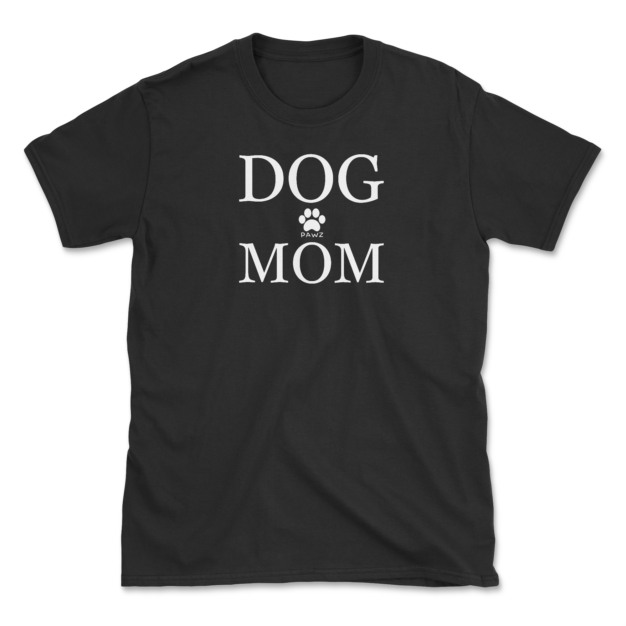 B/W Dog Mom - Front Print (Adult Short Sleeve T-Shirt)