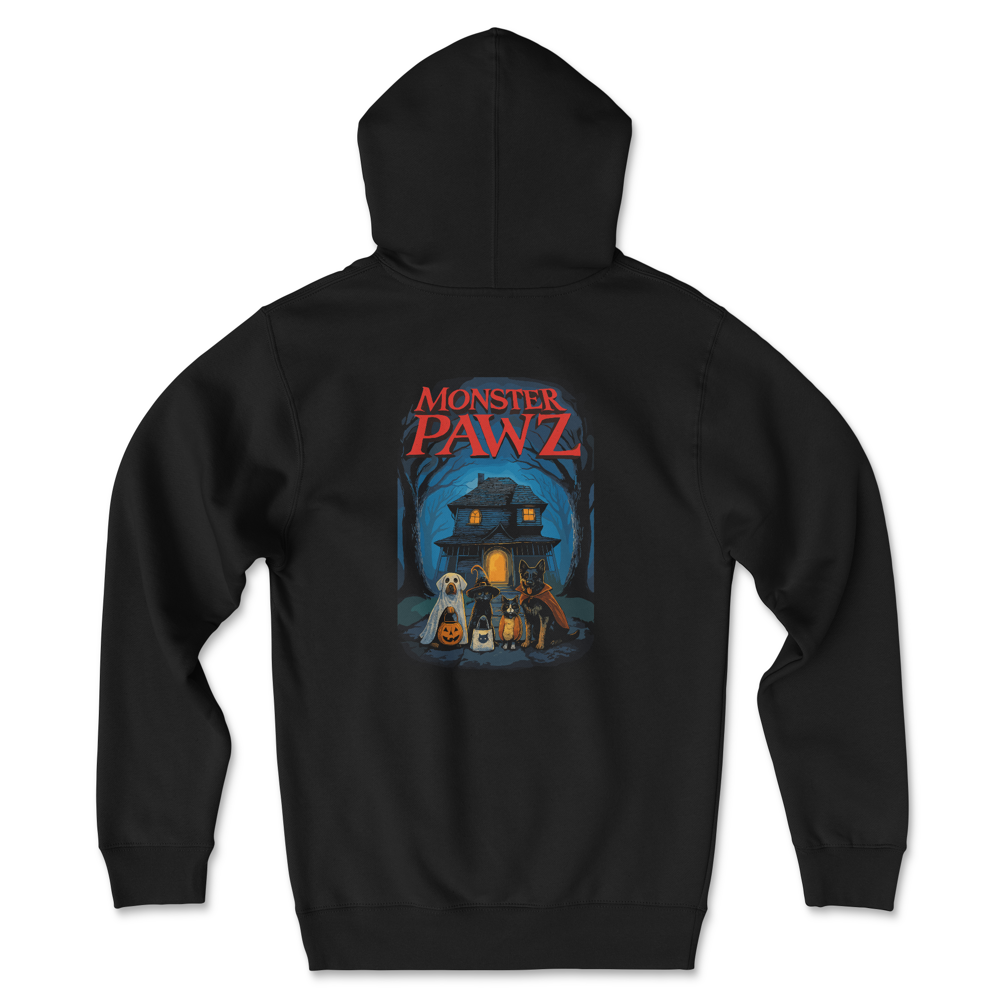 Monster Pawz (Back Print) (Adult Hoodie)