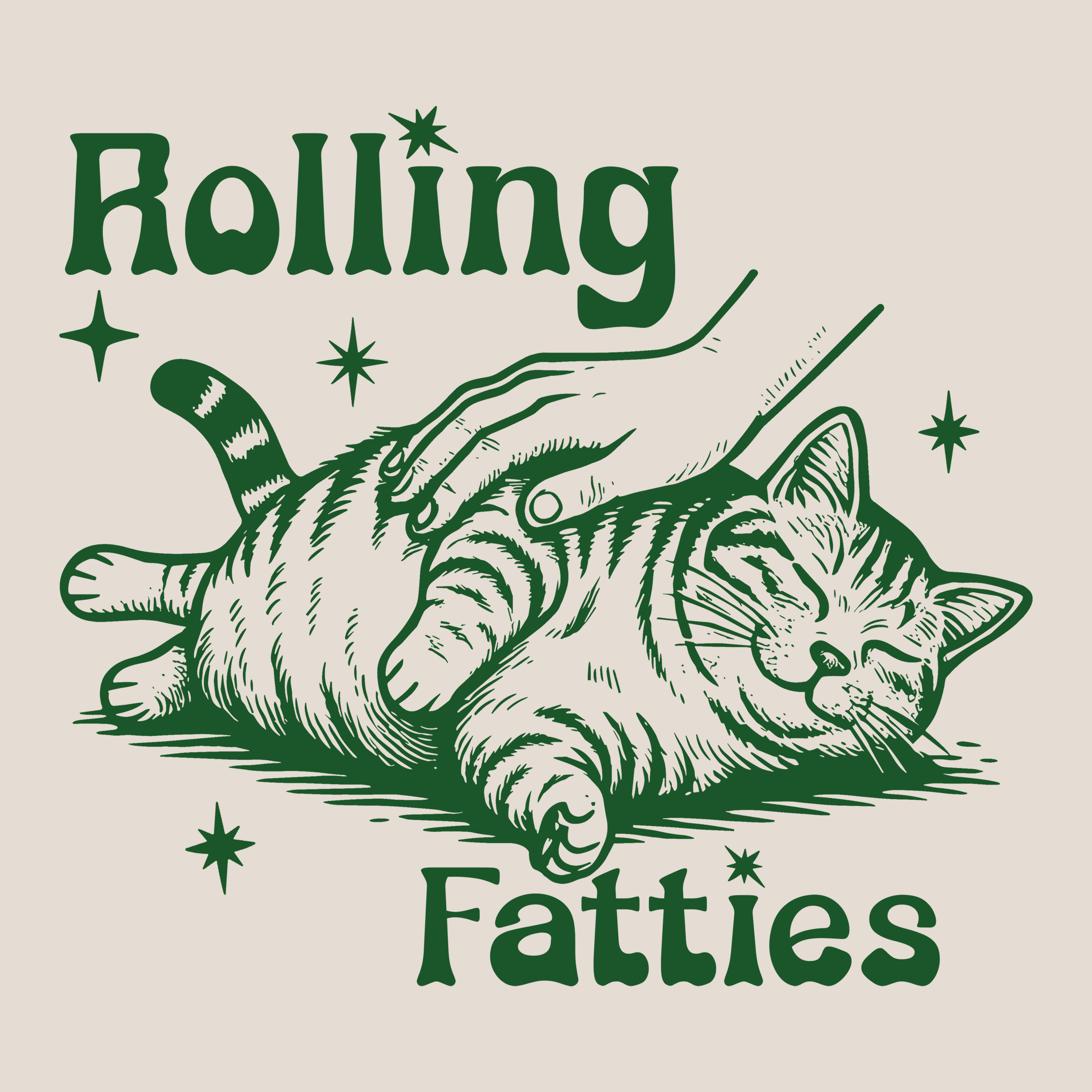 Rolling Fatties - Natural (Front Print) (Adult Short Sleeve T-Shirt)